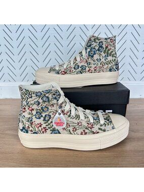 ✨Converse Chuck Taylor Lift Platform 8 Women Shoes Floral Tapestry Green A11992C
